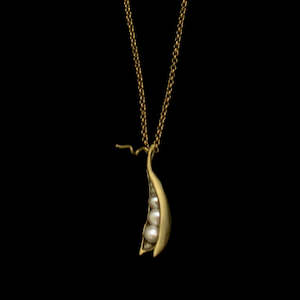 Michael Michaud Pea Pod Adjustable Necklace With 3 Freshwater Pearls - 7875BZWP