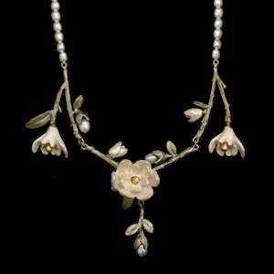 Clothing accessory: Michael Michaud Magnolia Adjustable Necklace With Freshwater Pearls - 9282BZ