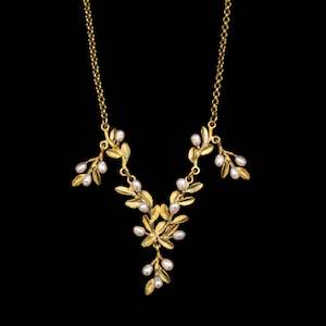 Michael Michaud Flowering Thyme Adjustable Drop Necklace With Freshwater Pearls - 9326BZ