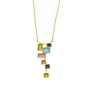 Michael Vincent Michaud Mosaic Drop Pendant Adjustable Necklace - 5191HKJNQ