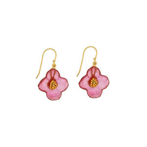 Michael Vincent Michaud Dogwood Wire Earrings - 1316H Hot Pink