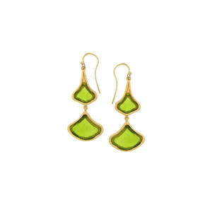 Michael Vincent Michaud 2 Leaf Gingko Leaf Drop - 1195J Lime Green