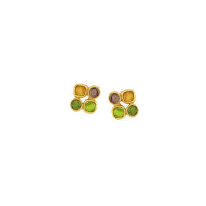 Michael Vincent Michaud Droplets Post Earrings - 1006CDNJ Teal & Amber