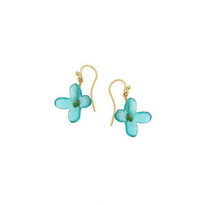 Michael Vincent Michaud Hydrangea Single Drop Wire Earrings - 1285B Aqua