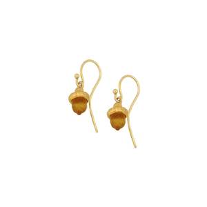 Michael Vincent Michaud Autumn Acorn Dainty Wire Earrings - 1178N Brown