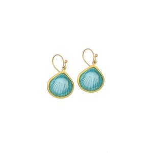 Michael Vincent Michaud Under The Sea-Shell Wire Earrings - 1053Q Turquoise