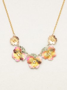 Holly Yashi Apricot Garden Garden Pansy Classic Necklace