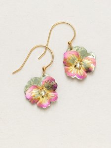 Holly Yashi Apricot Garden Pansy Drop Earrings