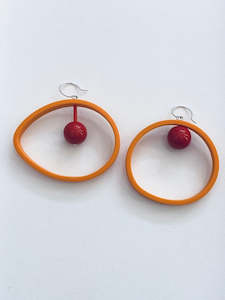 Clothing accessory: Samuel Coraux Emily Earrings - Orange & Rouge Mix