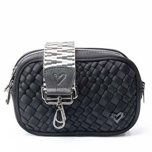 preneLove Caledon Camera Crossbody Woven Neoprene Bag Black