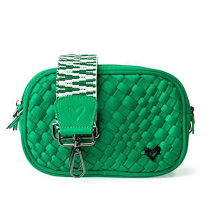 preneLove Caledon Camera Crossbody Woven Neoprene Bag Kelly Green