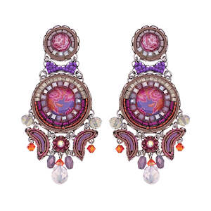 Ayala Bar Classic Collection Deep Fuchsia Rose Earrings - C1542