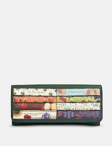 Yoshi Green Fingers Bookworm Appliqued Leather Green Glasses Case - Y4308 LBR GF 56