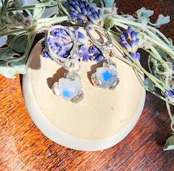 Jewellery: Petal Huggies - Sterling + Moonstone