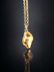 Mowhanau Shell Pendant - Gold + Diamond