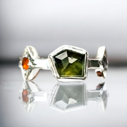 Peridot, Carnelian, Labradorite Ring #1