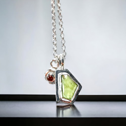 Peridot + Carnelian Pendant