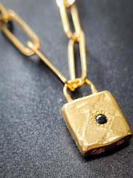 Padlock chain - Black Spinel