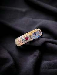 Jewellery: Midnight band - Sapphire, Ruby + Tanzanite