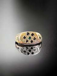 Constellation Signet - Emerald + Black Spinel