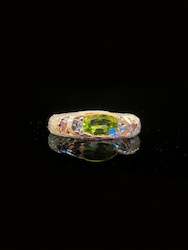 Mini Starling ring - Peridot and Pink Sapphire