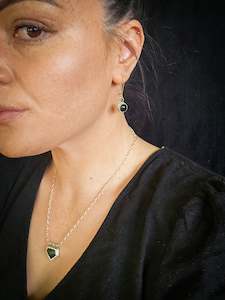 Round Pounamu earrings