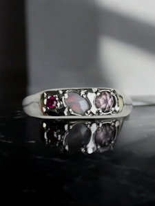 Heightened ring - Opal, Spinel and Ruby