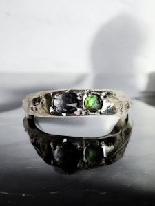 Scaled ring - Tourmaline, Spinel #2