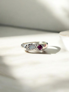 Opal & Ruby ring