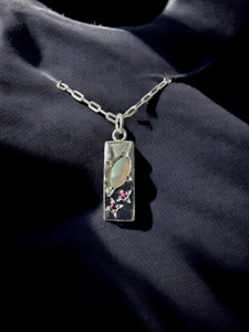 Jewellery: Opal + Ruby pendant 01