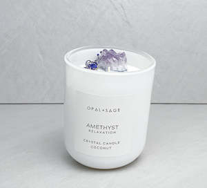 Amethyst Crystal Candle