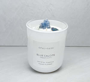 Blue Calcite Crystal Candle