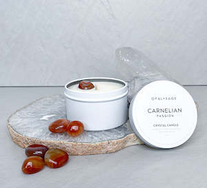 Candle: Carnelian Crystal Candle