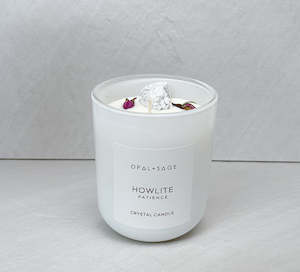 Howlite Crystal Candle