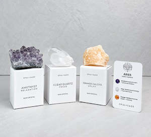 Candle: Aries Zodiac Crystal Set