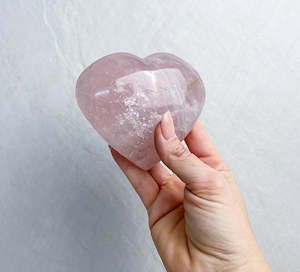 Rose Quartz Polished Heart | Love