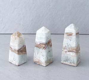 Candle: Caribbean Blue Calcite Tower | Awakening