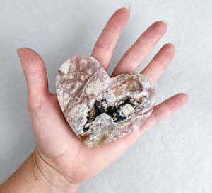 Pink Crazy Lace Agate Heart | Happiness