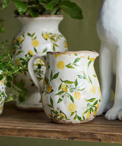 French Country Botanical Lemon Jug Short