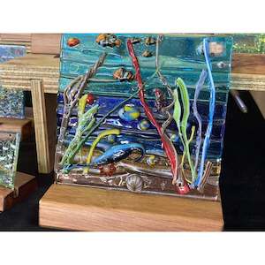 Christina Bonallack Glass Tile Sea Scape 13cm x 13cm