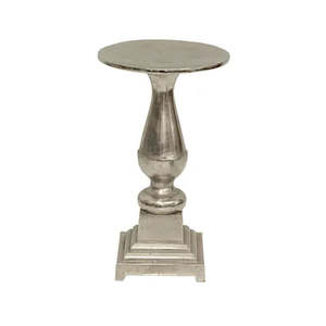 Gift: French Country Brushed Silver Candle Plate Tall