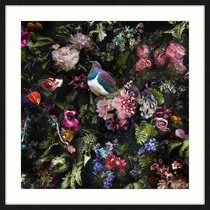 Secret Garden Framed Print with White Matt and Black Frame