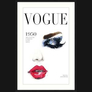 Vogue Framed print with White Matt Board and Black Frame