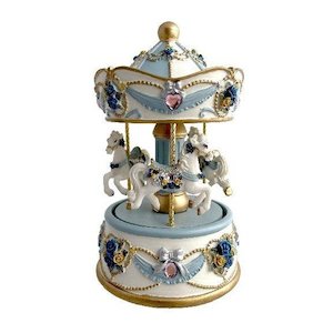 Gift: Carousel with 3 Ponies in Petite Blue