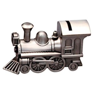 Money Box Train in Pewter Finish