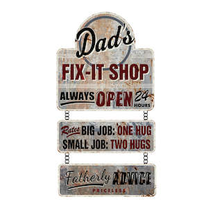 Dad's Fix It Shop Wall Plaque