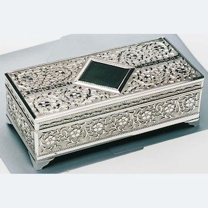 Jewellery Box Diamond Silver Plated 9"