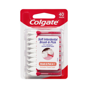 Interdental Brushes: Colgate Soft Interdental Brush and Pick Pkt 40