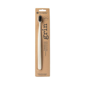 Grin Charcoal Infused 100% Biodegradable Toothbrush White