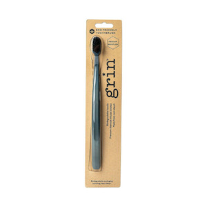 Grin Charcoal Infused 100% Biodegradable Toothbrush Navy Grey